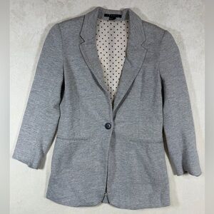 Theory Size 4 Heather Gray Cotton Blend Staple Women's Blazer Chic Lux Designer